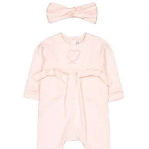 Givenchy Baby Girl Set with Pink Romper & headband in size 9 month